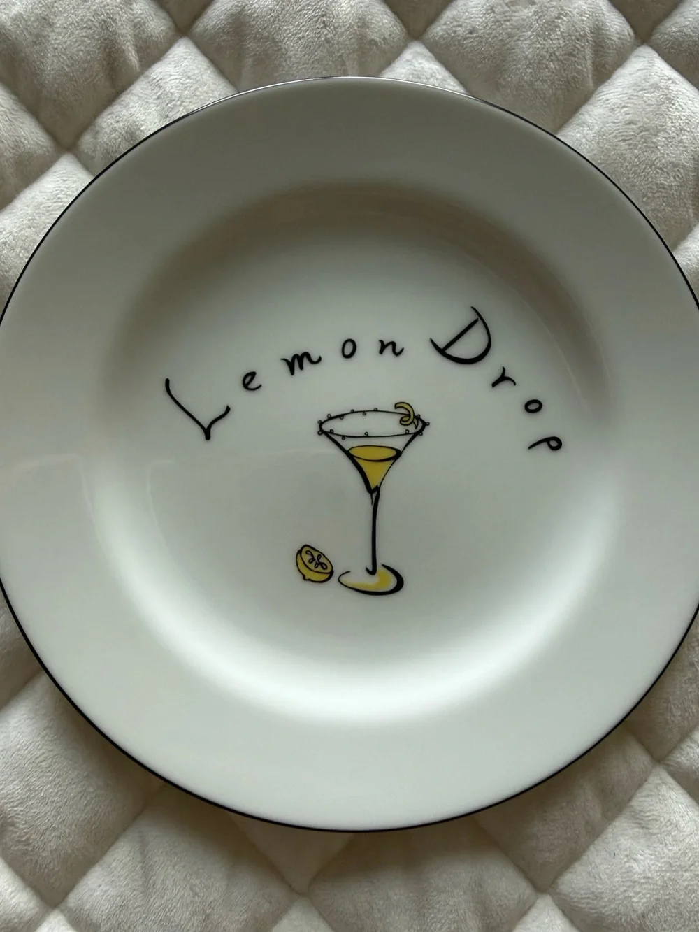 Pottery Barn White Martini Cocktail-themed Plates - Set of 4